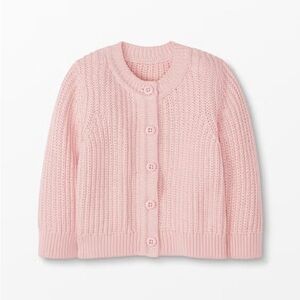 Hanna Andersson Pink Knit Button-Up Cardigan